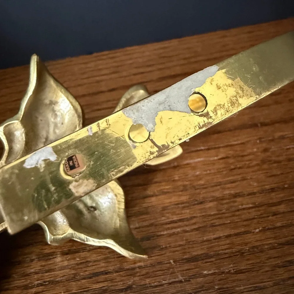 Vintage Solid Brass Pineapple Fleur De Lis Curtain Tie Back Holdback India Gold